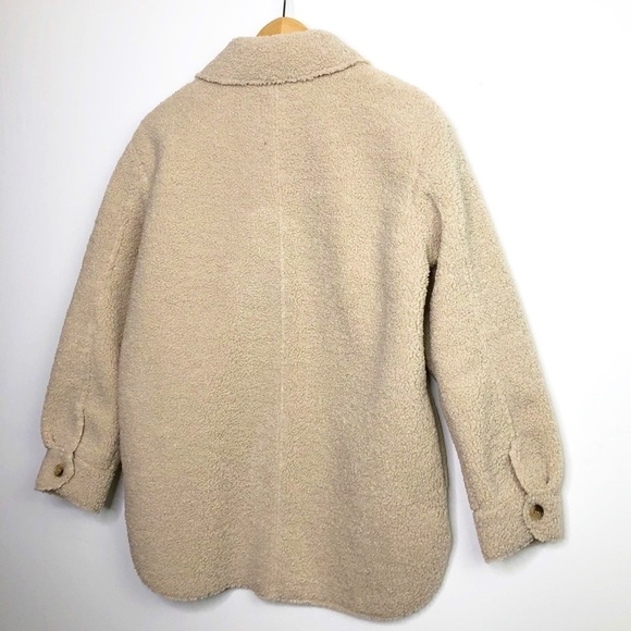 JOIE Sherpa Teddi fleece tan oversized Shacket - Picture 7 of 13